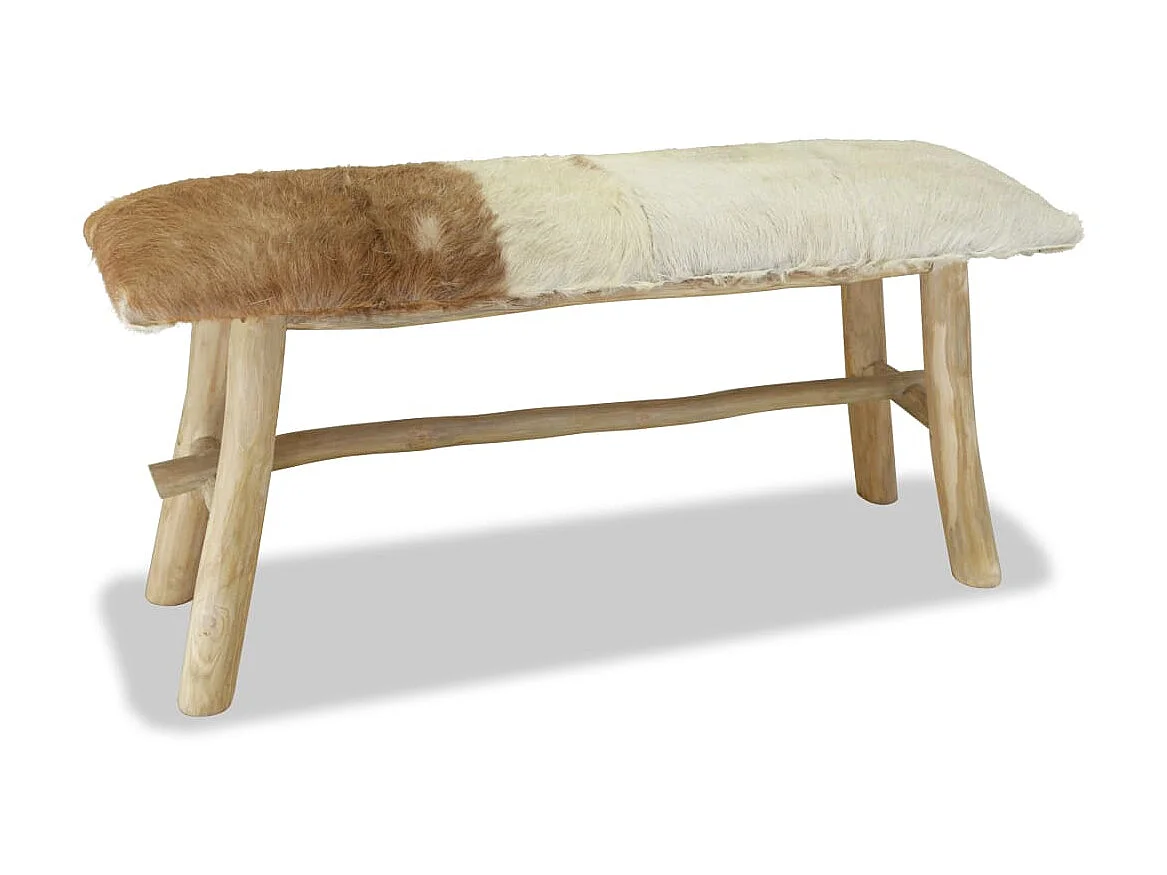 Banc chic Cuir véritable Teck -ASAF38186