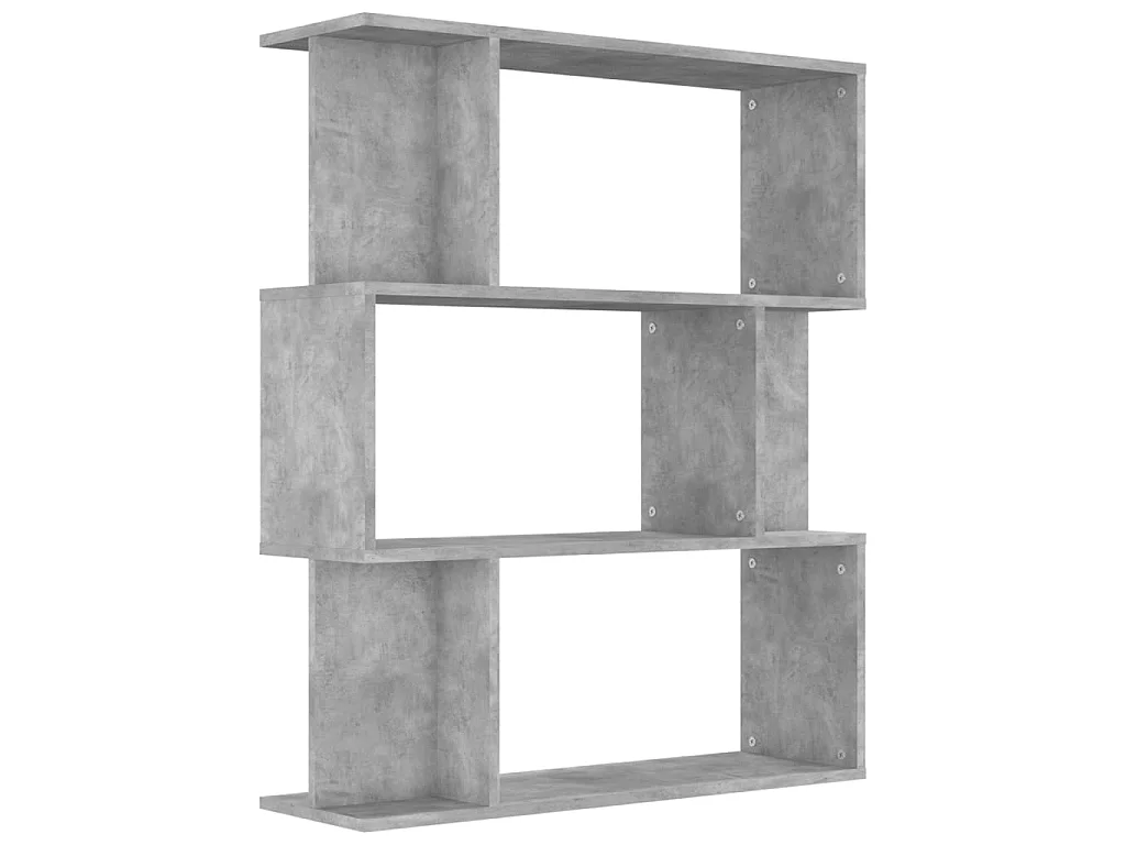 Bibliothèque-Séparateur de pièce Gris béton 80x24x96 cm OFR17495 BonneVie Meuble