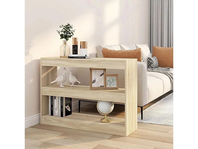 Bibliothèque-Séparateur de pièce Chêne Sonoma 100x30x72 cm OFR18423 BonneVie Meuble