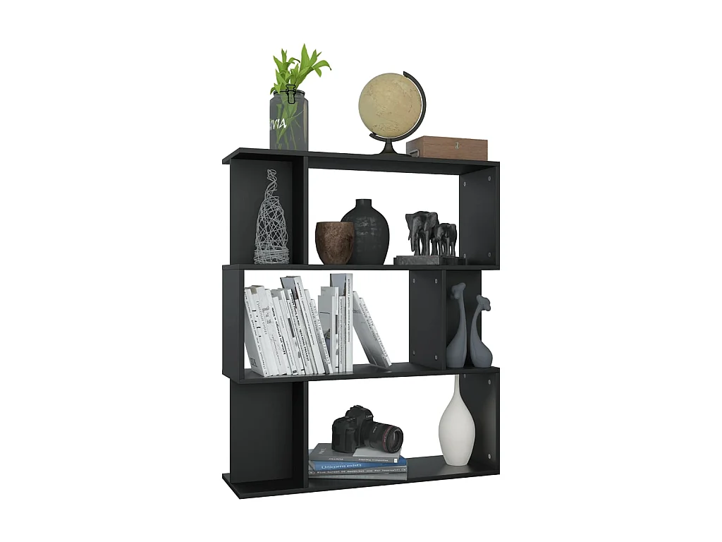 Bücherregal/Bücherschrank,Raumteiler Schwarz 80x24x96 cm Holzwerkstoff -gkd689078