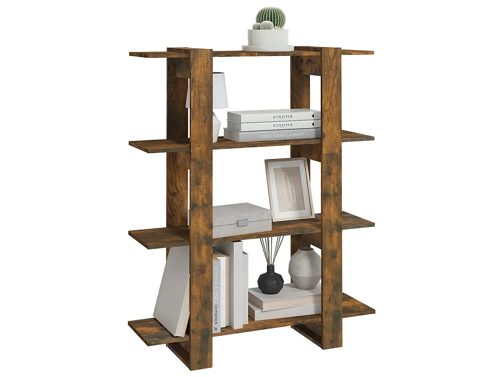 Bücherregal/Bücherschrank,Raumteiler Räuchereiche 100×30×123,5 cm -gkd624144