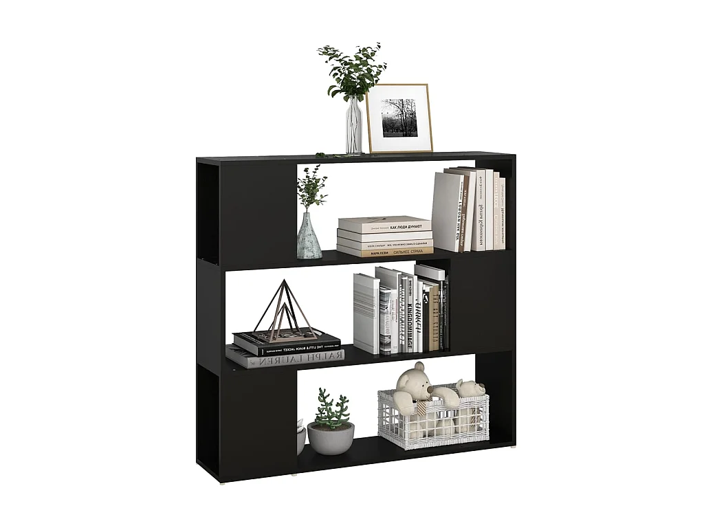 Bücherregal Raumteiler,Bücherschrank Schwarz 100x24x94 cm -gkd154955