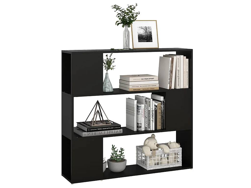 Bücherregal Raumteiler,Bücherschrank Schwarz 100x24x94 cm -gkd154955