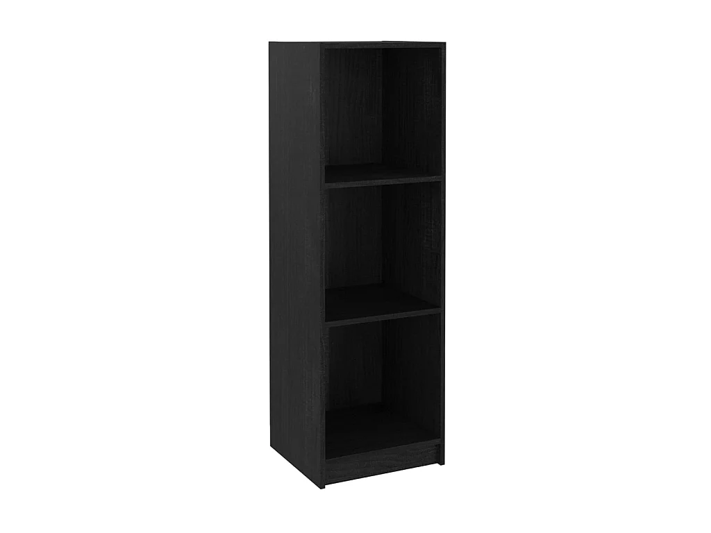Bücherregal/Bücherschrank,Raumteiler Schwarz 36x33x110 cm Massivholz Kiefer -gkd103971