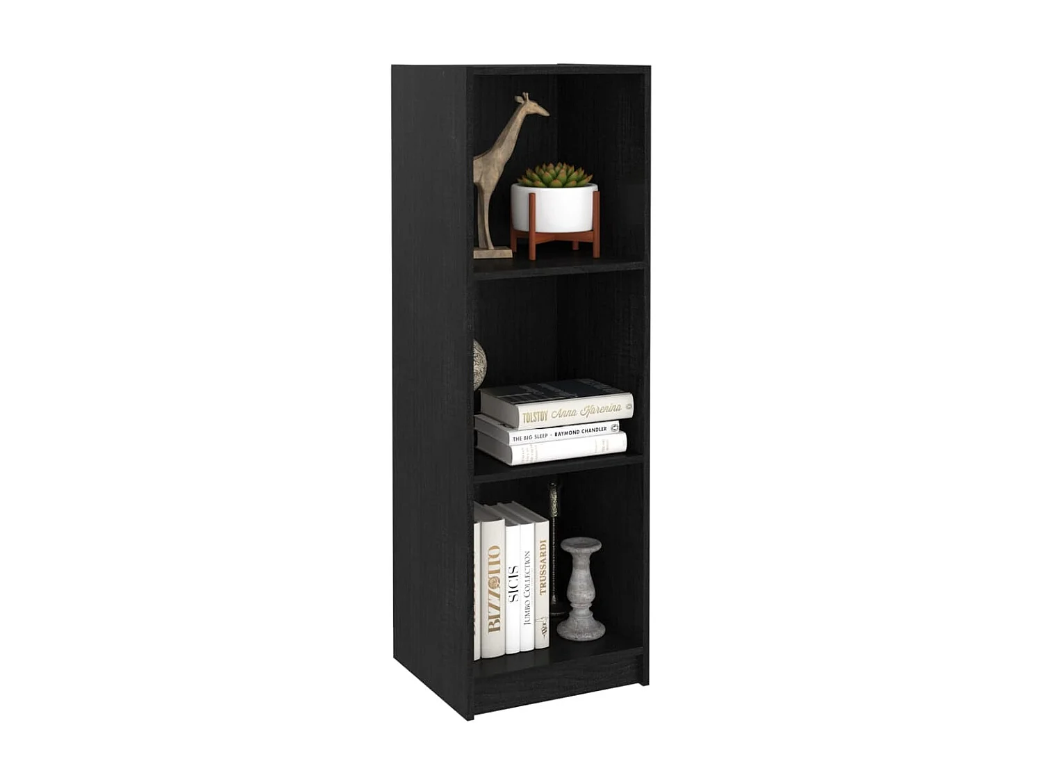 Bibliothèque-Séparateur de pièce Noir 36x33x110 cm Pin massif OFR56945 BonneVie Meuble