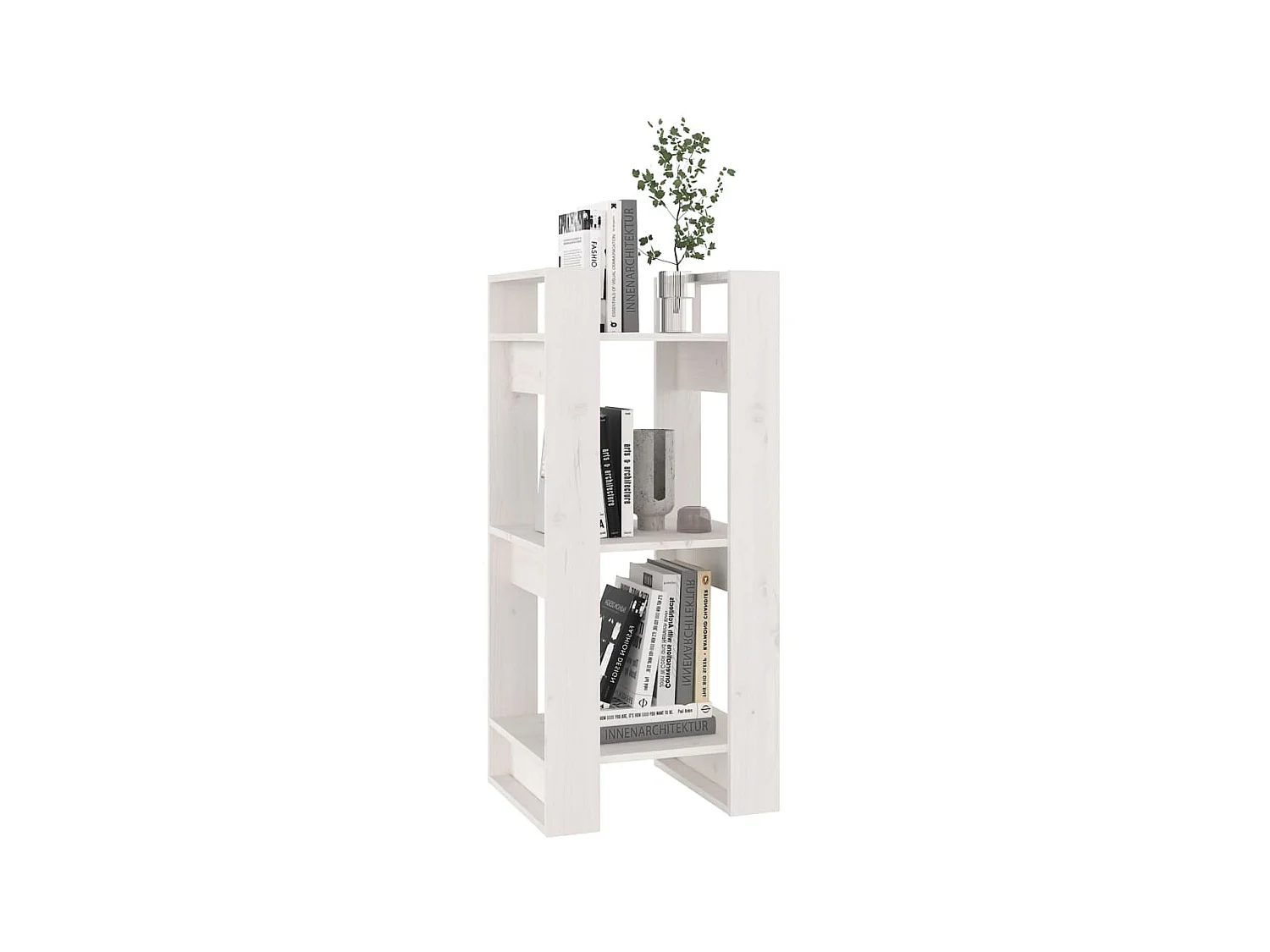 Bücherregal/Bücherschrank,Raumteiler Weiß 41x35x91 cm Massivholz Kiefer -gkd544988