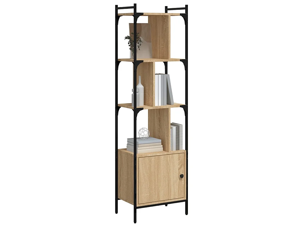 Bibliothèque avec porte chêne sonoma 44,5x30x154,5 cm OFR28074 BonneVie Meuble