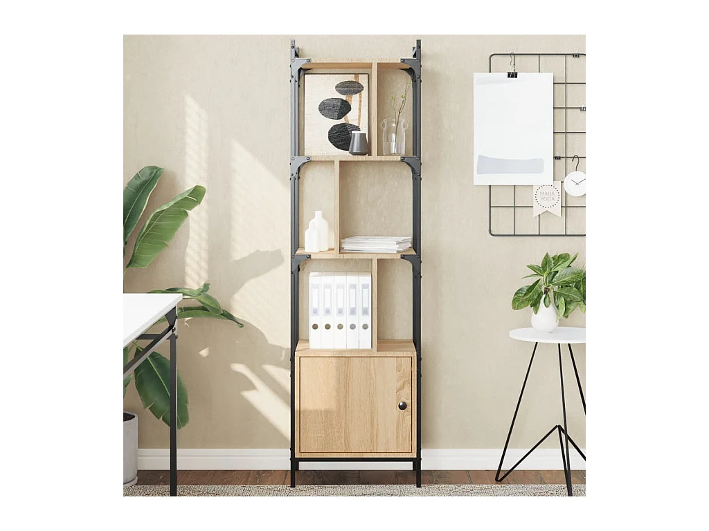 Bibliothèque avec porte chêne sonoma 44,5x30x154,5 cm OFR28074 BonneVie Meuble