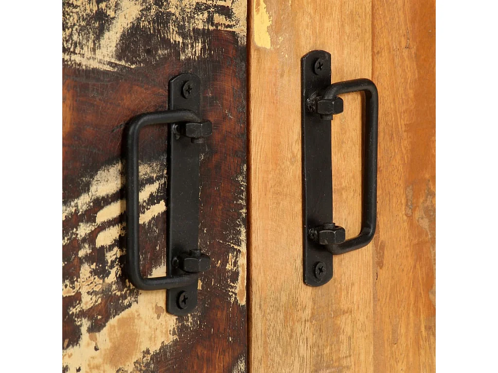 Bibliothèque, Étagère de Rangement, Meuble pour Dossier 4 niveaux 80x30x180 cm Bois solide de récupération BonneVie Meuble KOO38301