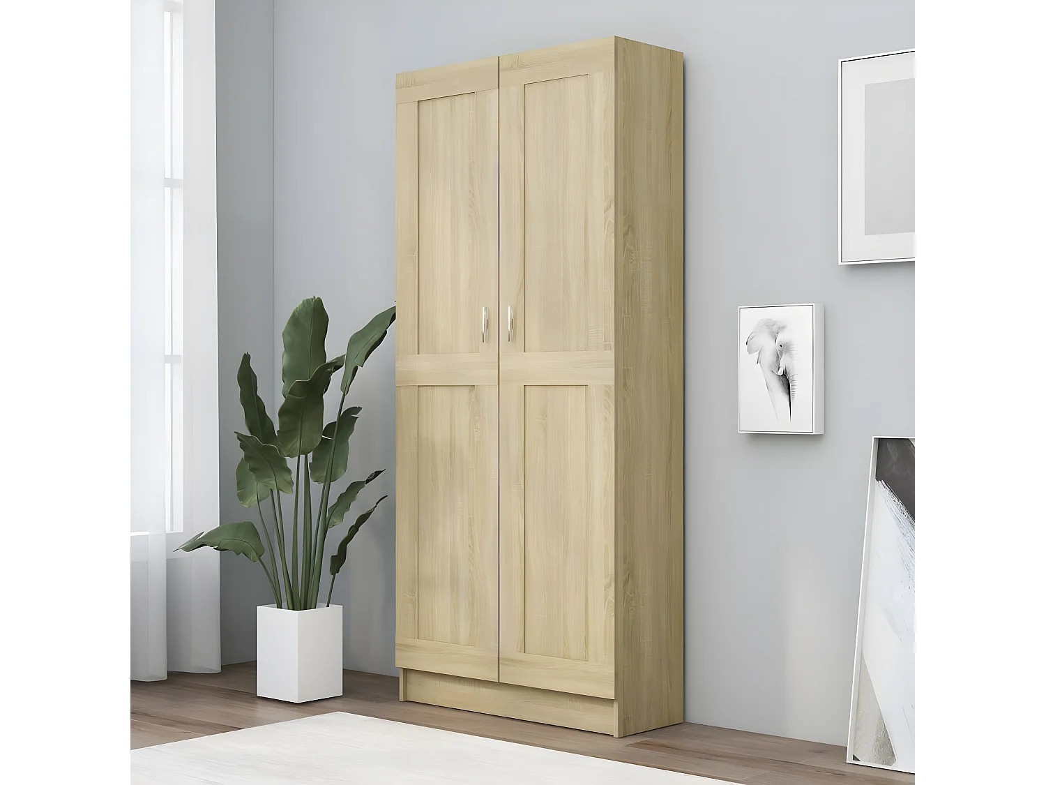 Boekenkast 82,5x30,5x185,5 cm bewerkt hout sonoma eikenkleur NL897502