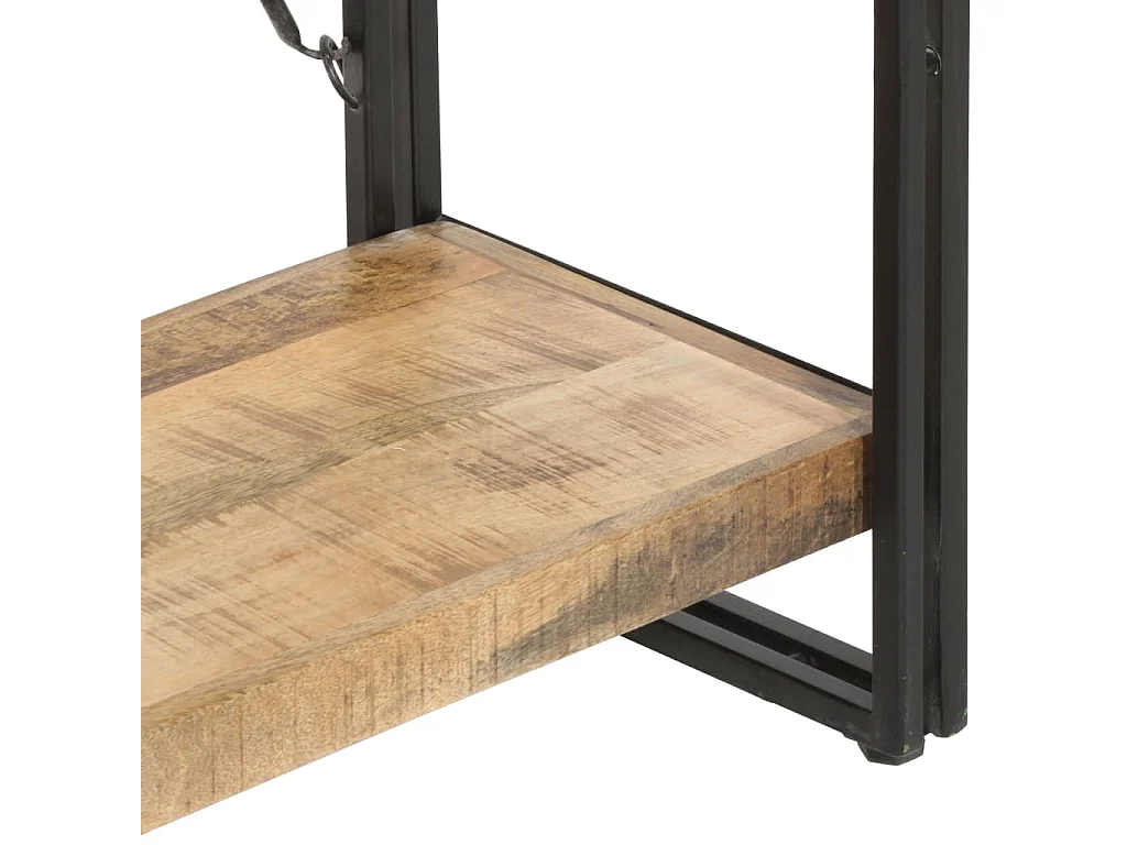 Bibliothèque, Étagère de Rangement, Meuble pour Dossier à 5 niveaux 140x30x180 cm Bois de manguier solide BonneVie Meuble KOO96933