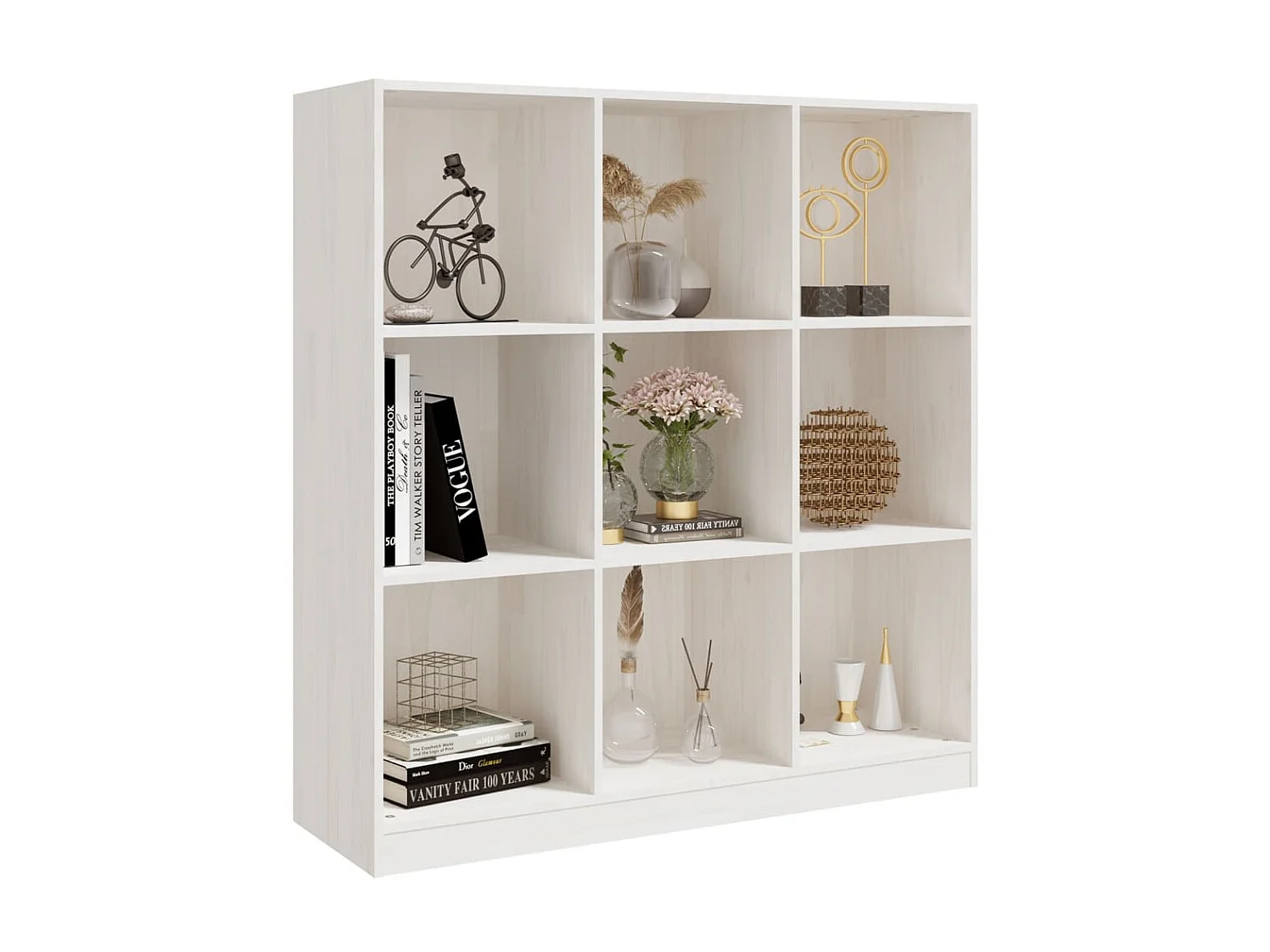 Bibliothèque-Séparateur de pièce Blanc 104x33,5x110 cm Pin OFR84052 BonneVie Meuble