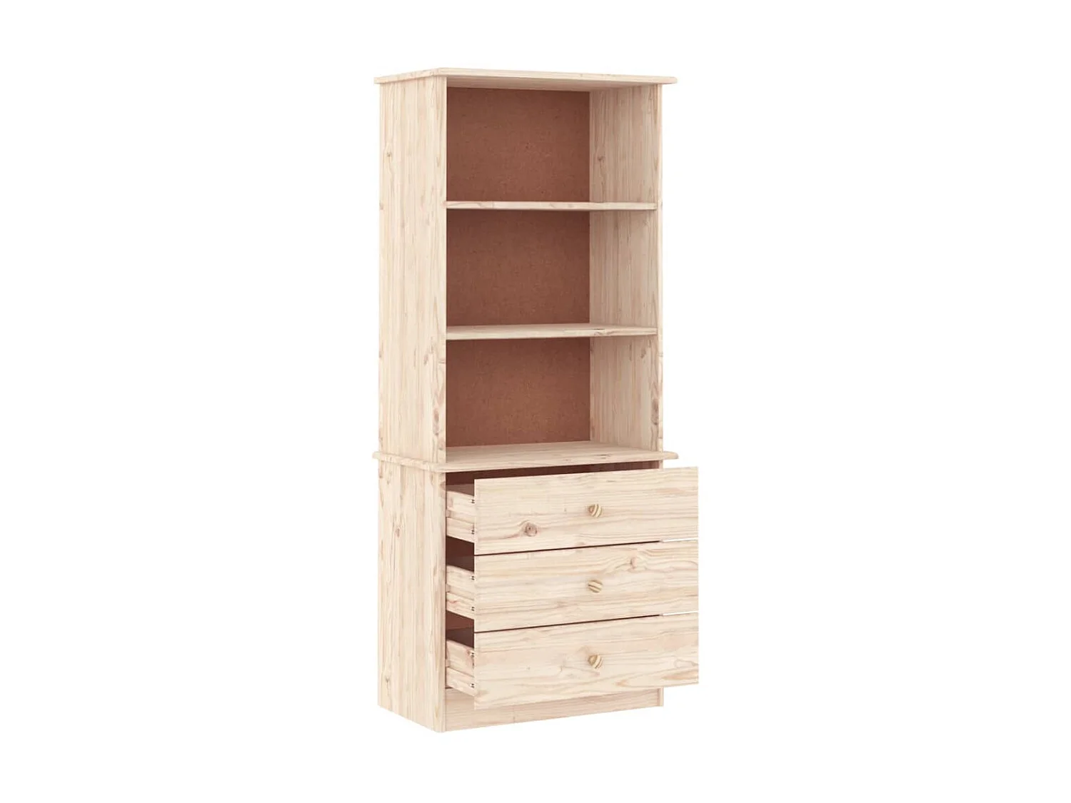 Librería con cajones ALTA madera maciza de pino 60x35x142 cm ES19449