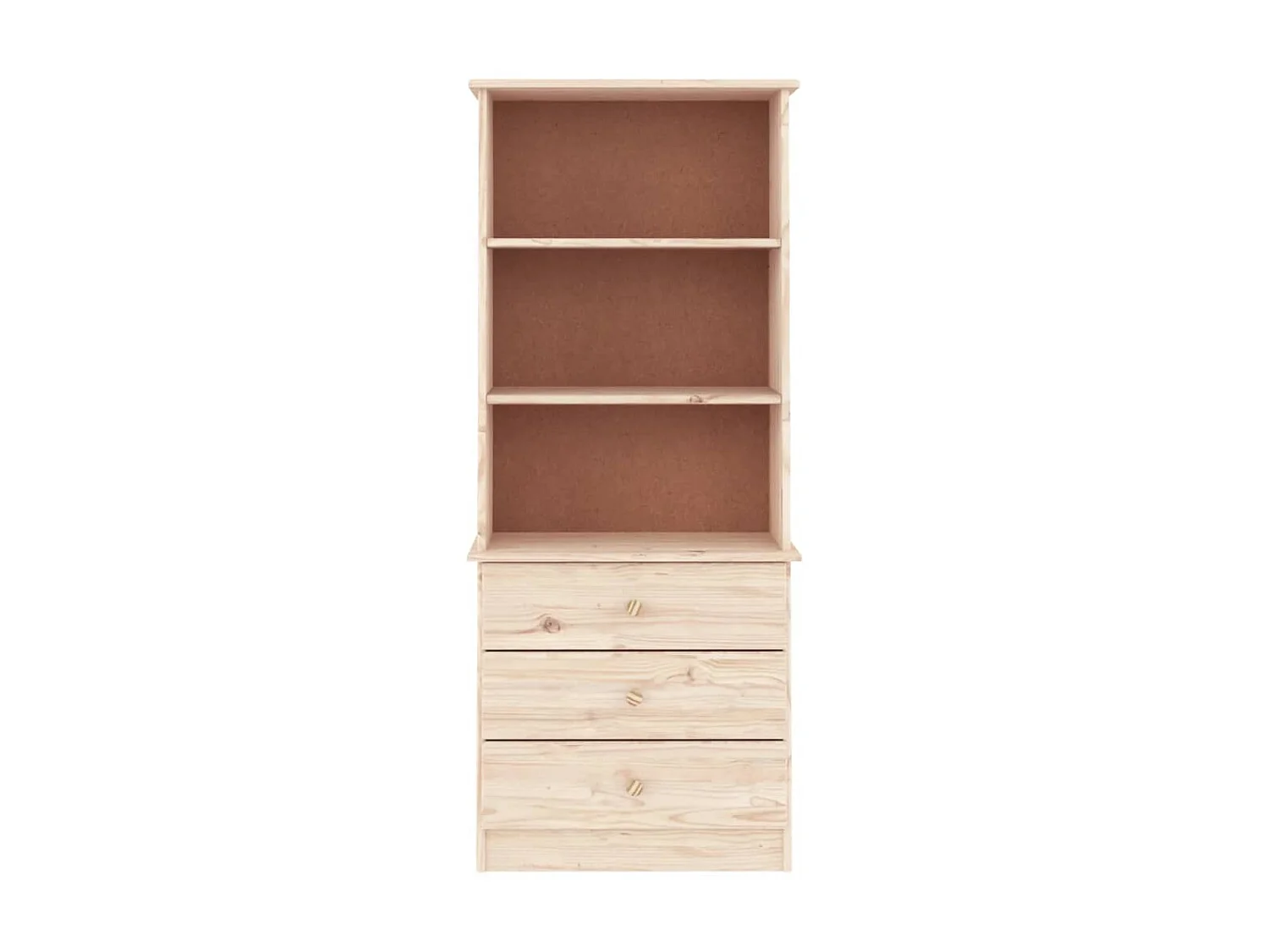 Boekenkast met lades ALTA 60x35x142 cm massief grenenhout NL364177