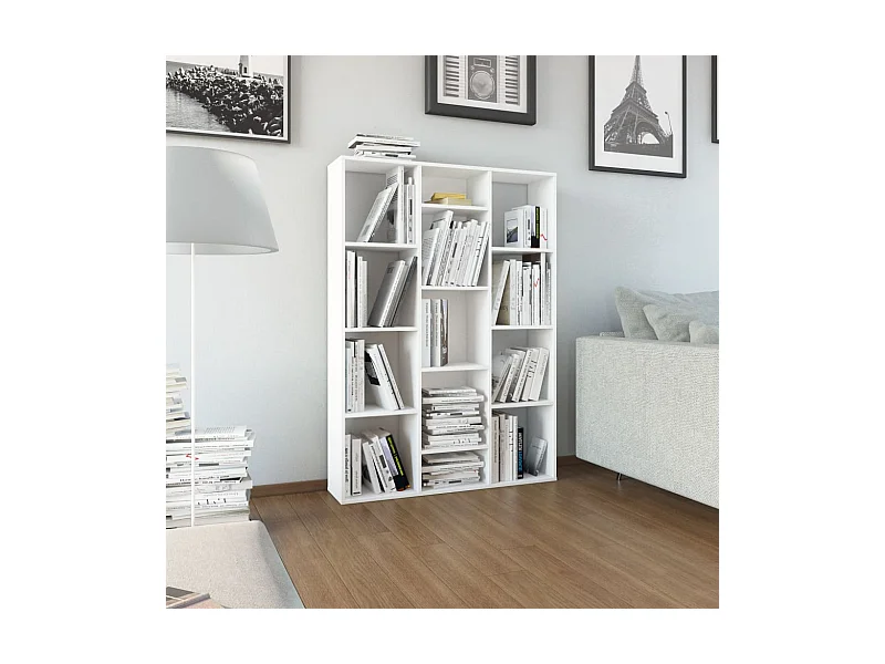 Bücherregal/Bücherschrank,Raumteiler Weiß 100x24x140 cm Holzwerkstoff -gkd802547