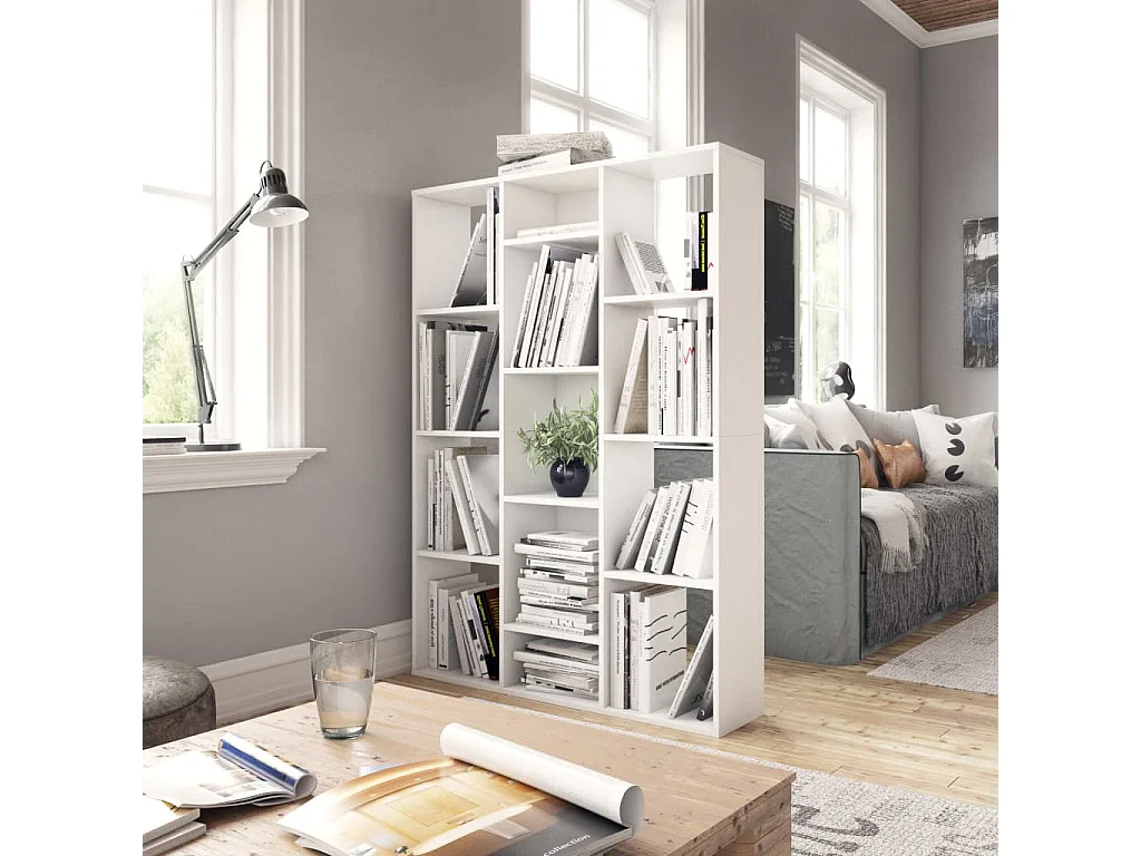 Bücherregal/Bücherschrank,Raumteiler Weiß 100x24x140 cm Holzwerkstoff -gkd802547