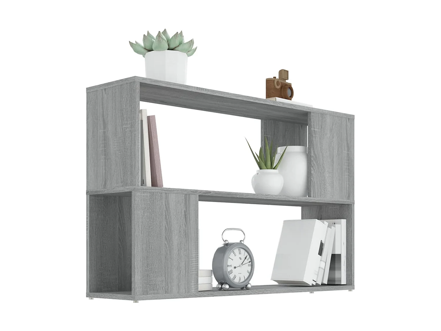 Boekenkast 100x24x63 cm bewerkt hout grijs sonoma eikenkleurig NL102823