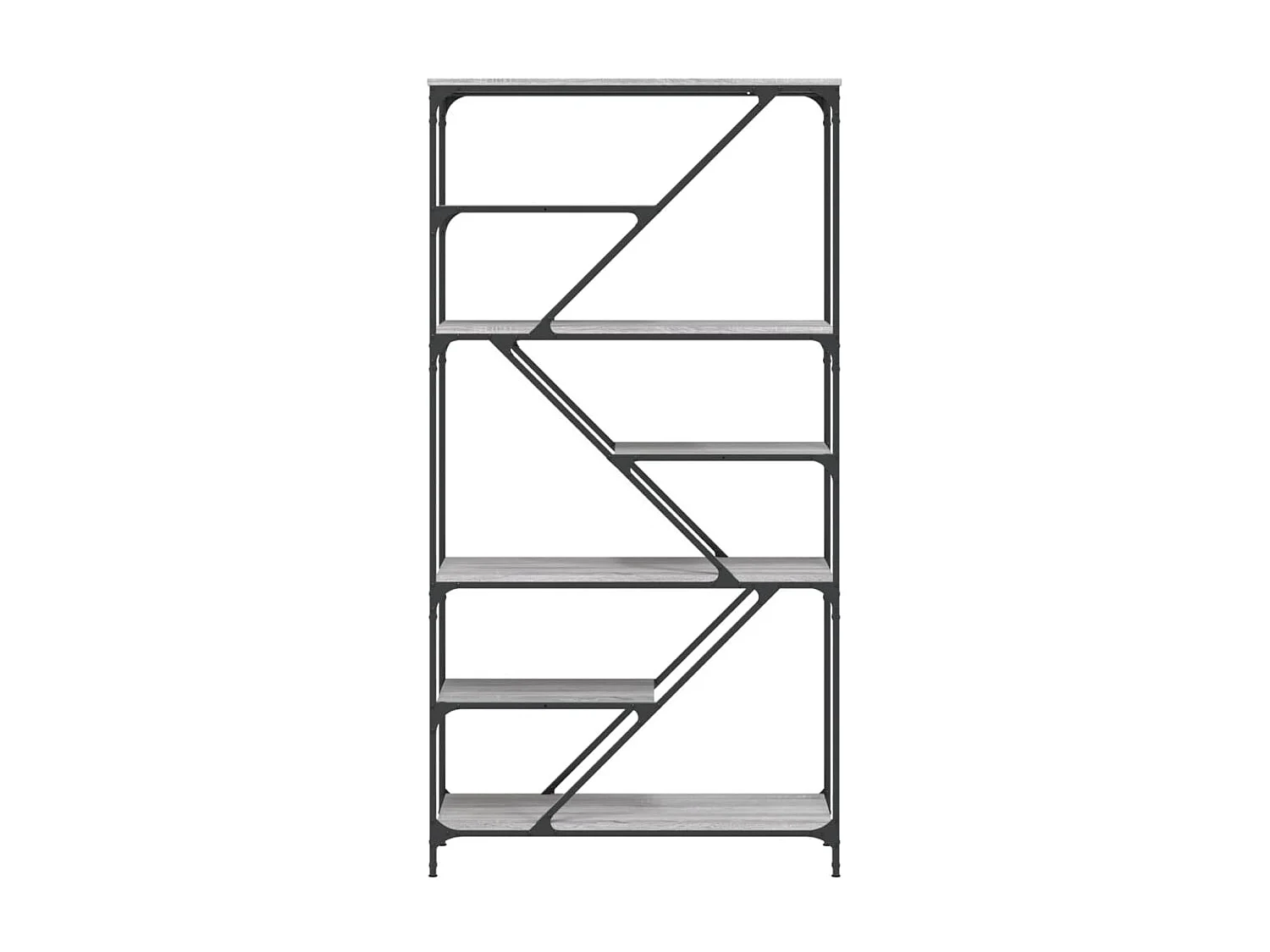 Biblioteca Estantería madera de ingeniería y acero Sonoma gris 91x36x176cm ES87541
