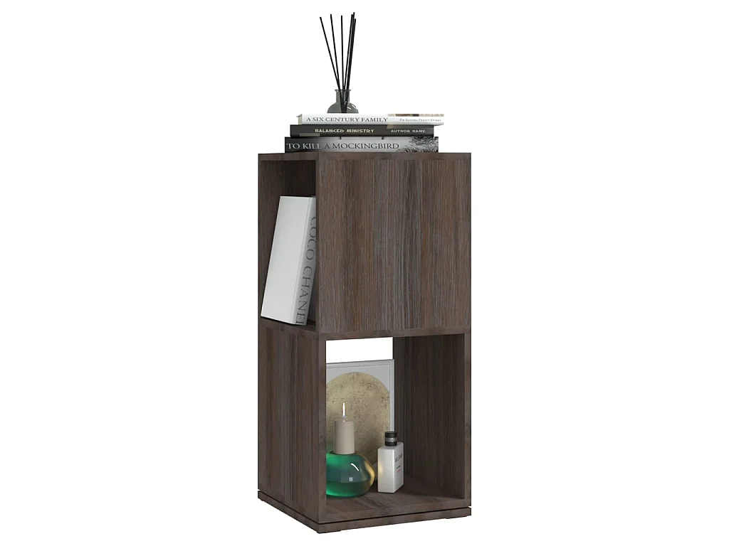 Armoire rotative Gris et chêne 34,5x34,5x75,5 cm Aggloméré OFR32486 BonneVie Meuble