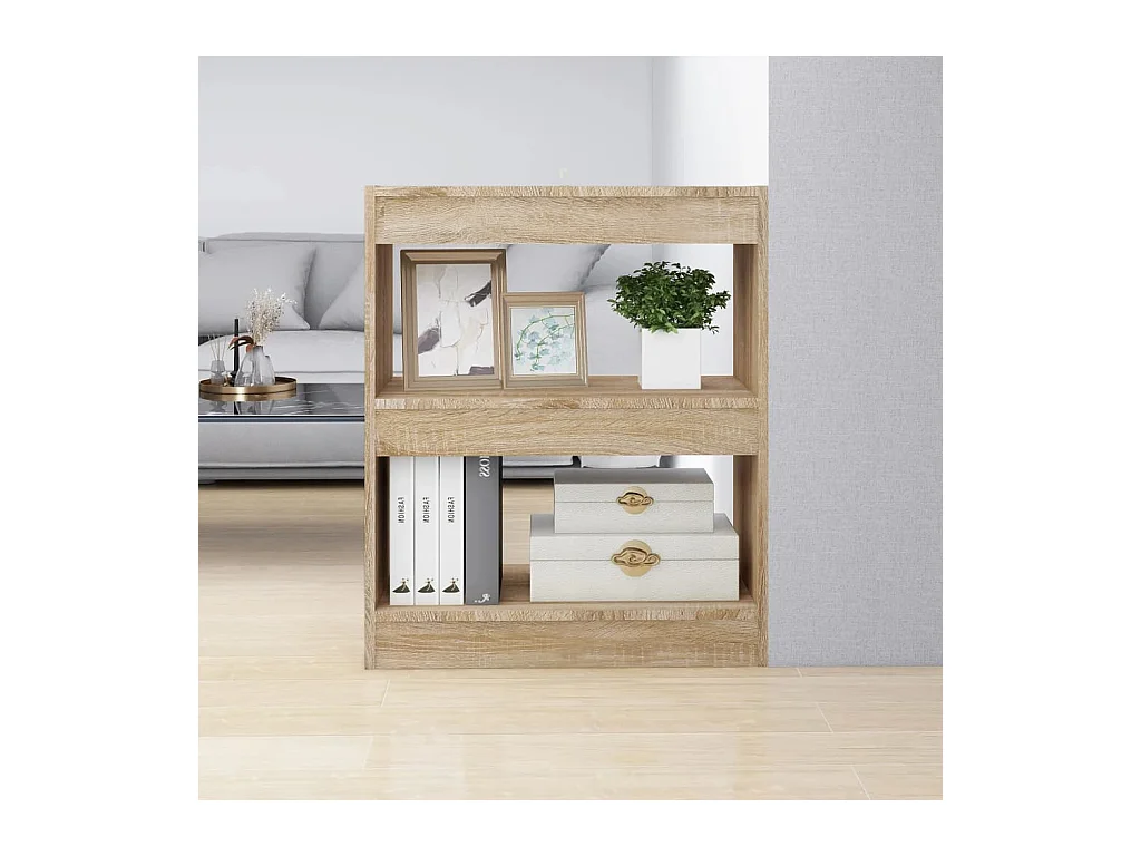Bibliothèque-Séparateur de pièce Chêne sonoma 60x30x72 cm OFR11153 BonneVie Meuble