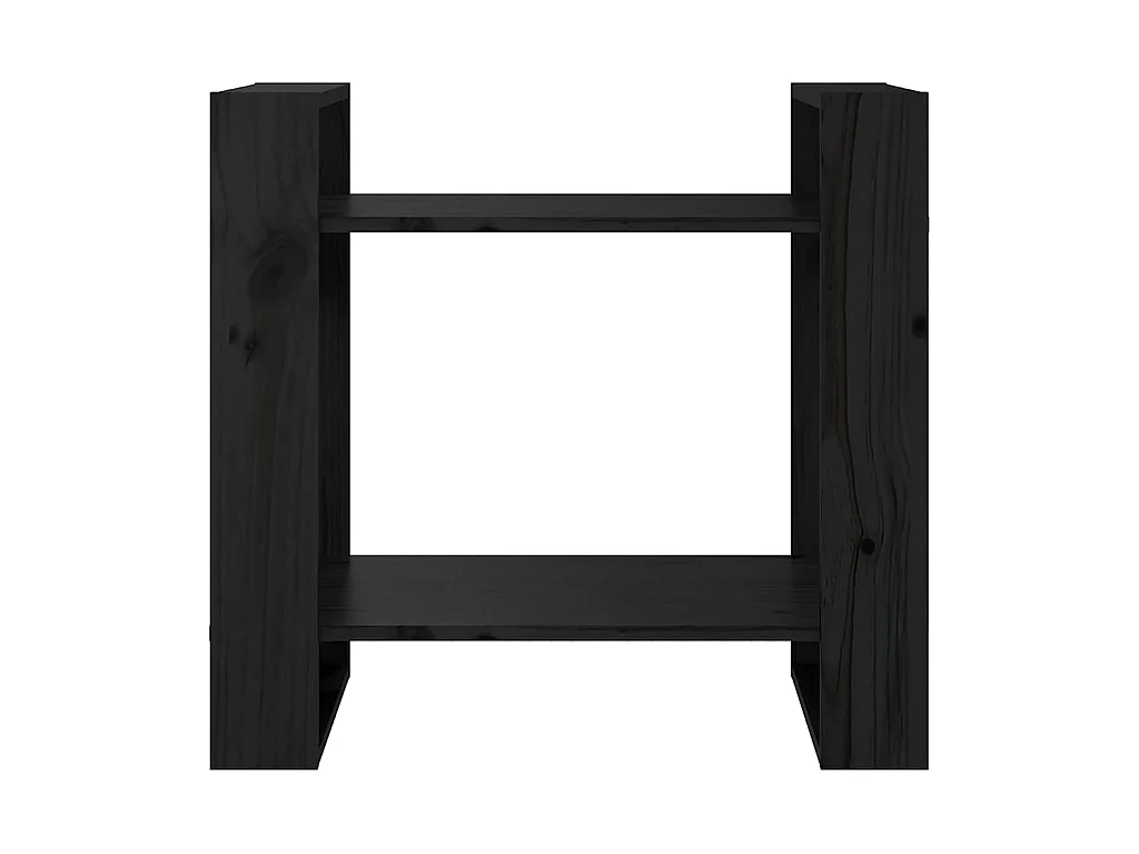 Bücherregal/Bücherschrank,Raumteiler Schwarz 60x35x57 cm Massivholz Kiefer -gkd42777