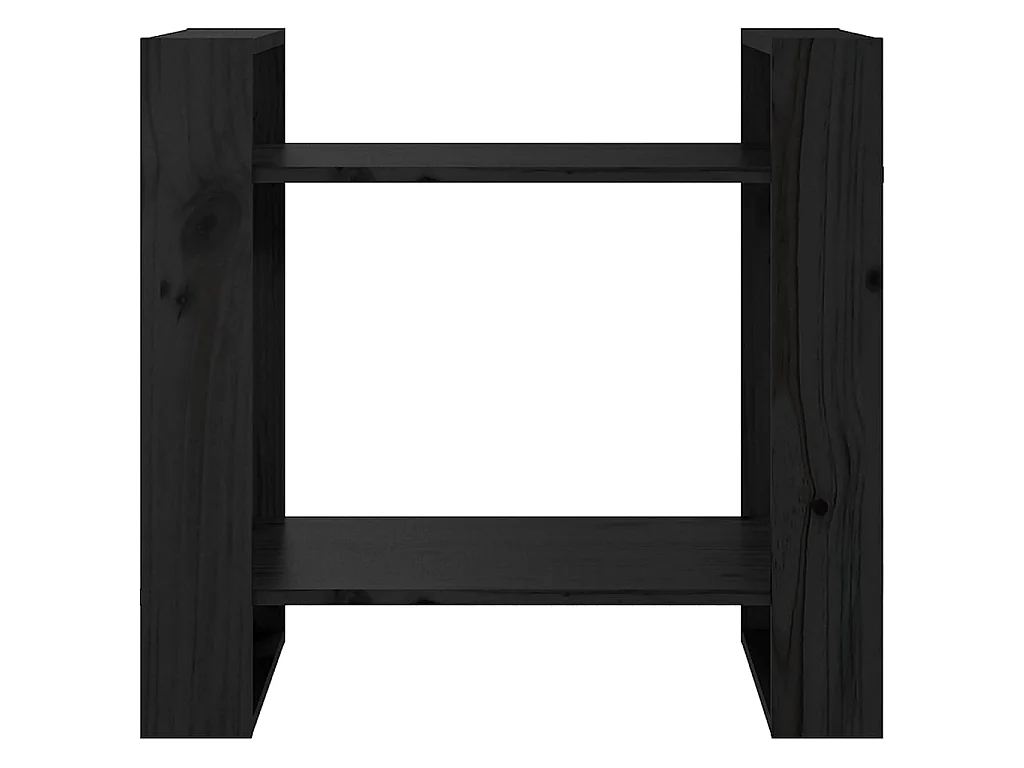 Bibliothèque-Séparateur de pièce Noir 60x35x57 cm Pin solide OFR46363 BonneVie Meuble