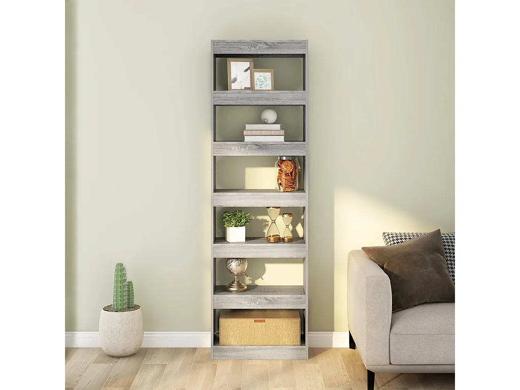 Bücherregal/Bücherschrank,Raumteiler Grau Sonoma 60x30x198 cm -gkd758428