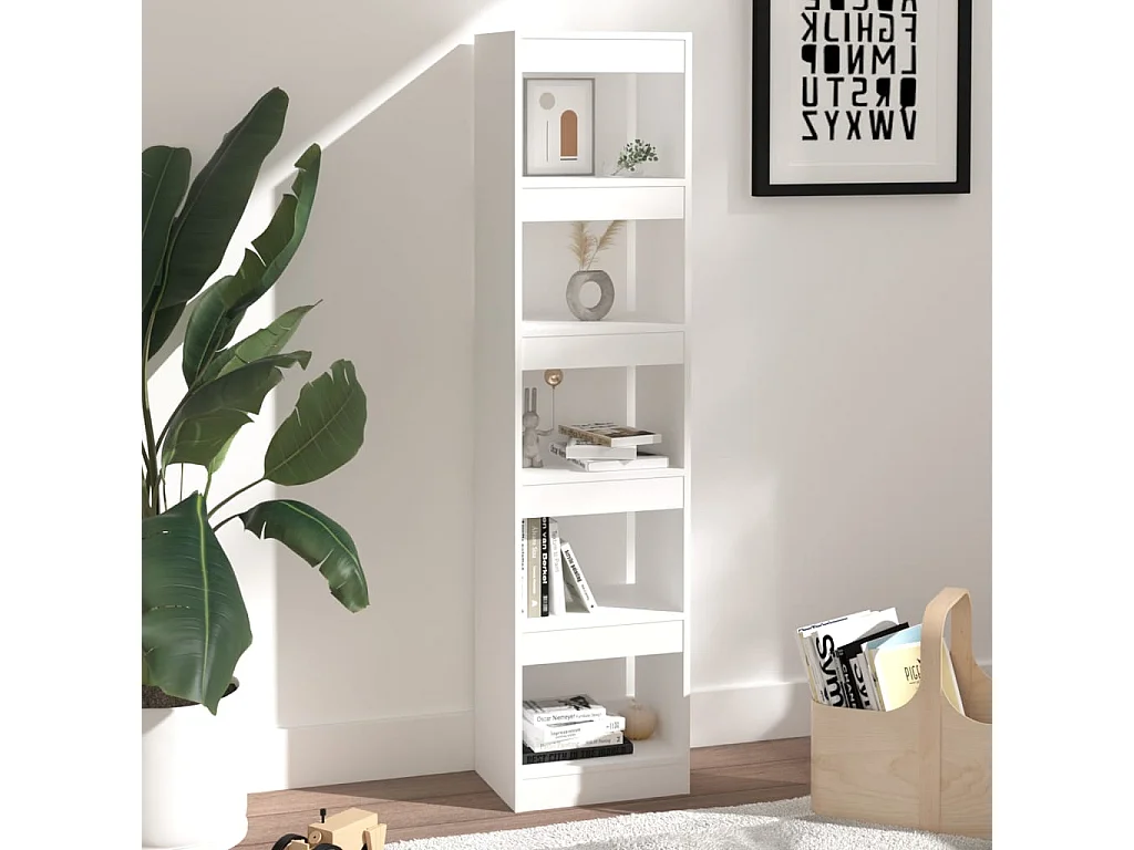 Bibliothèque-Séparateur de pièce Blanc 40x30x166 cm OFR22999 BonneVie Meuble