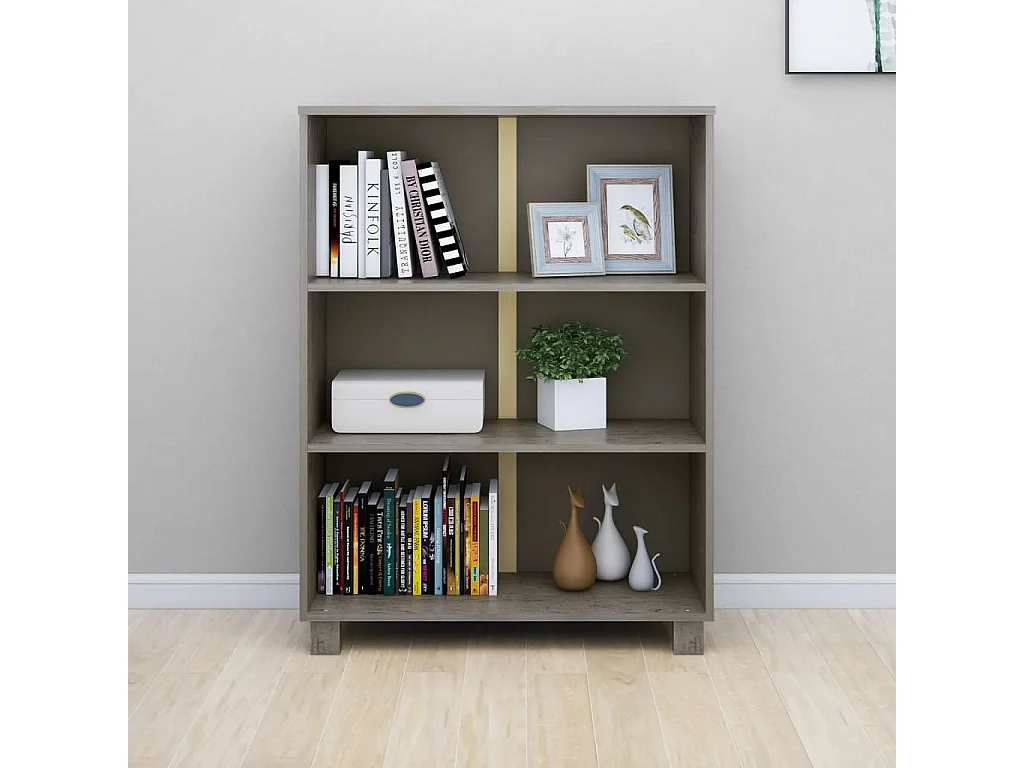 Estante HAMAR 85x35x112 cm pinho maciço cinza-claro PT489441