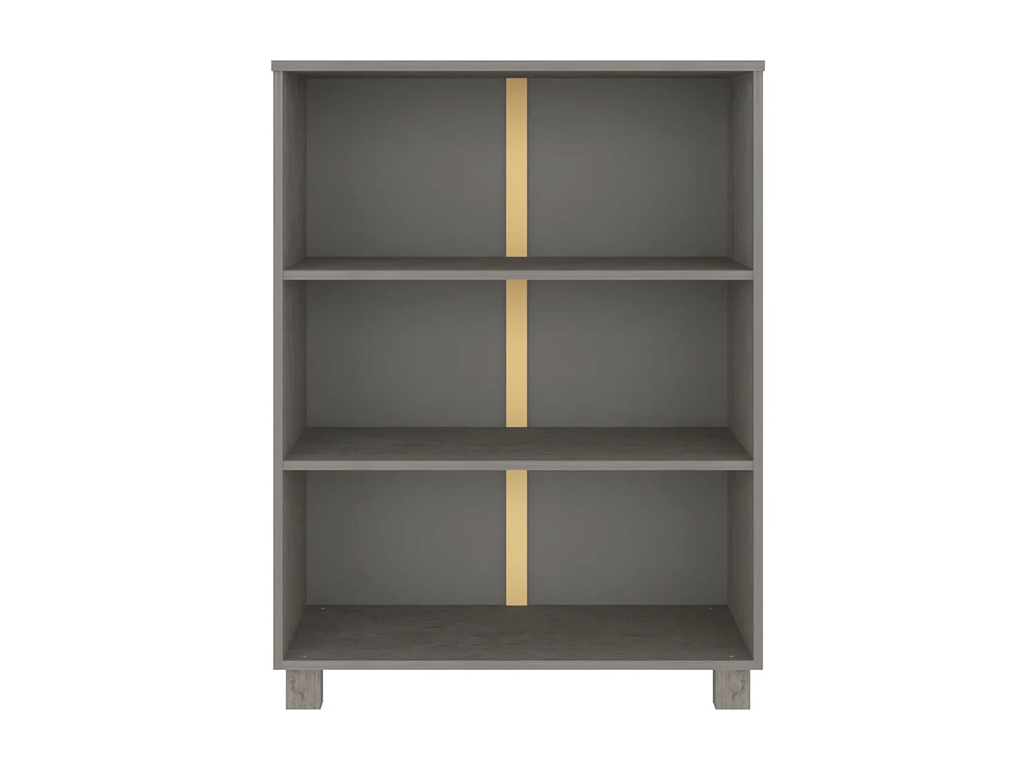 Bibliothèque HAMAR Gris clair 85x35x112 cm Bois de pin massif OFR79858 BonneVie Meuble