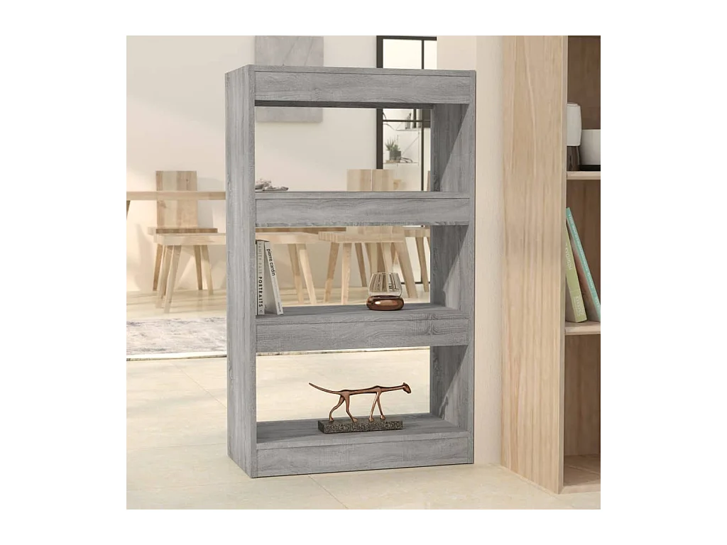 Bibliothèque-Séparateur de pièce Sonoma gris 60x30x103 cm OFR78158 BonneVie Meuble