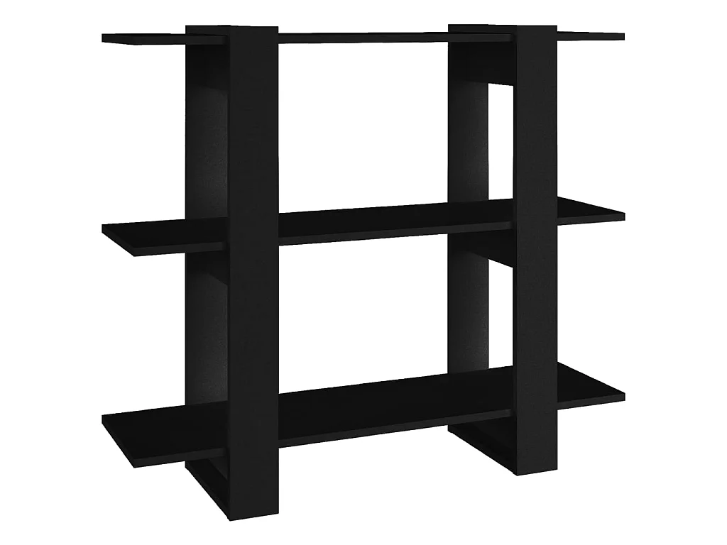 Bibliothèque-Séparateur de pièce Noir 100x30x87 cm OFR15951 BonneVie Meuble