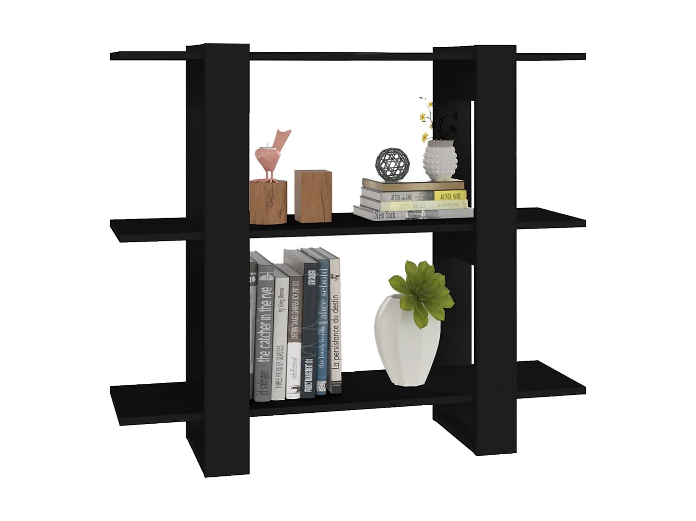 Bibliothèque-Séparateur de pièce Noir 100x30x87 cm OFR15951 BonneVie Meuble