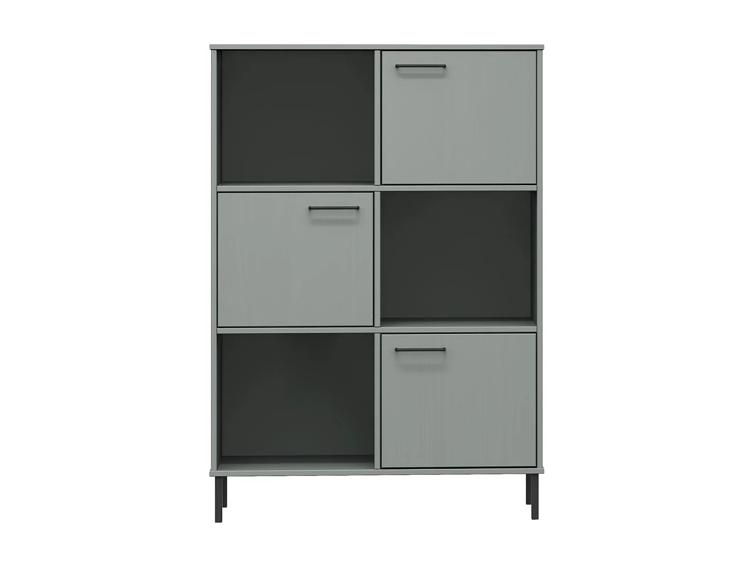 Bibliothèque avec pieds en métal Gris 90x35x128,5 cm Bois OSLO OFR72192 BonneVie Meuble