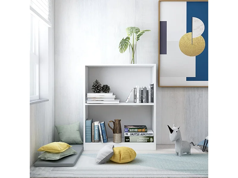 Bibliothèque Blanc 60 x 24 x 74,5 cm Bois d'ingénierie OFR58722 BonneVie Meuble