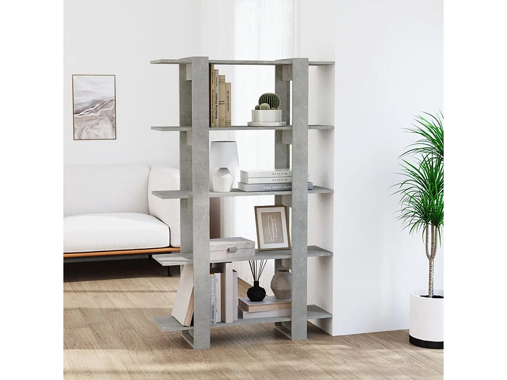 Bücherregal/Bücherschrank,Raumteiler Betongrau 100x30x160 cm -gkd382681