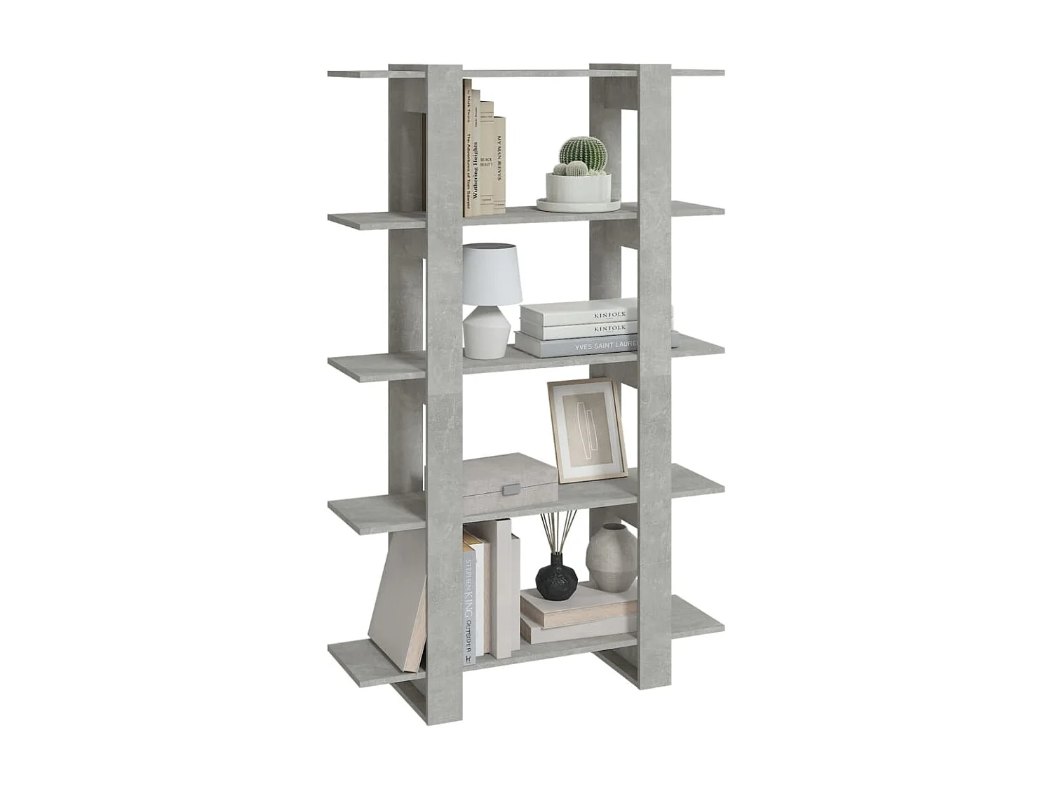 Bücherregal/Bücherschrank,Raumteiler Betongrau 100x30x160 cm -gkd382681