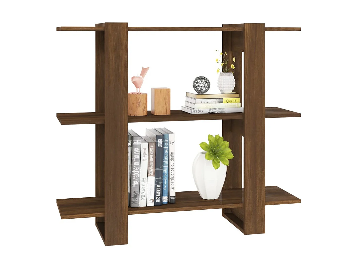 Bibliothèque-Séparateur de pièce Chêne marron 100x30x87 cm OFR38633 BonneVie Meuble