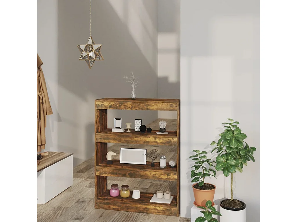 Bücherregal/Bücherschrank,Raumteiler Räuchereiche 80x30x103 cm Holzwerkstoff -gkd120996