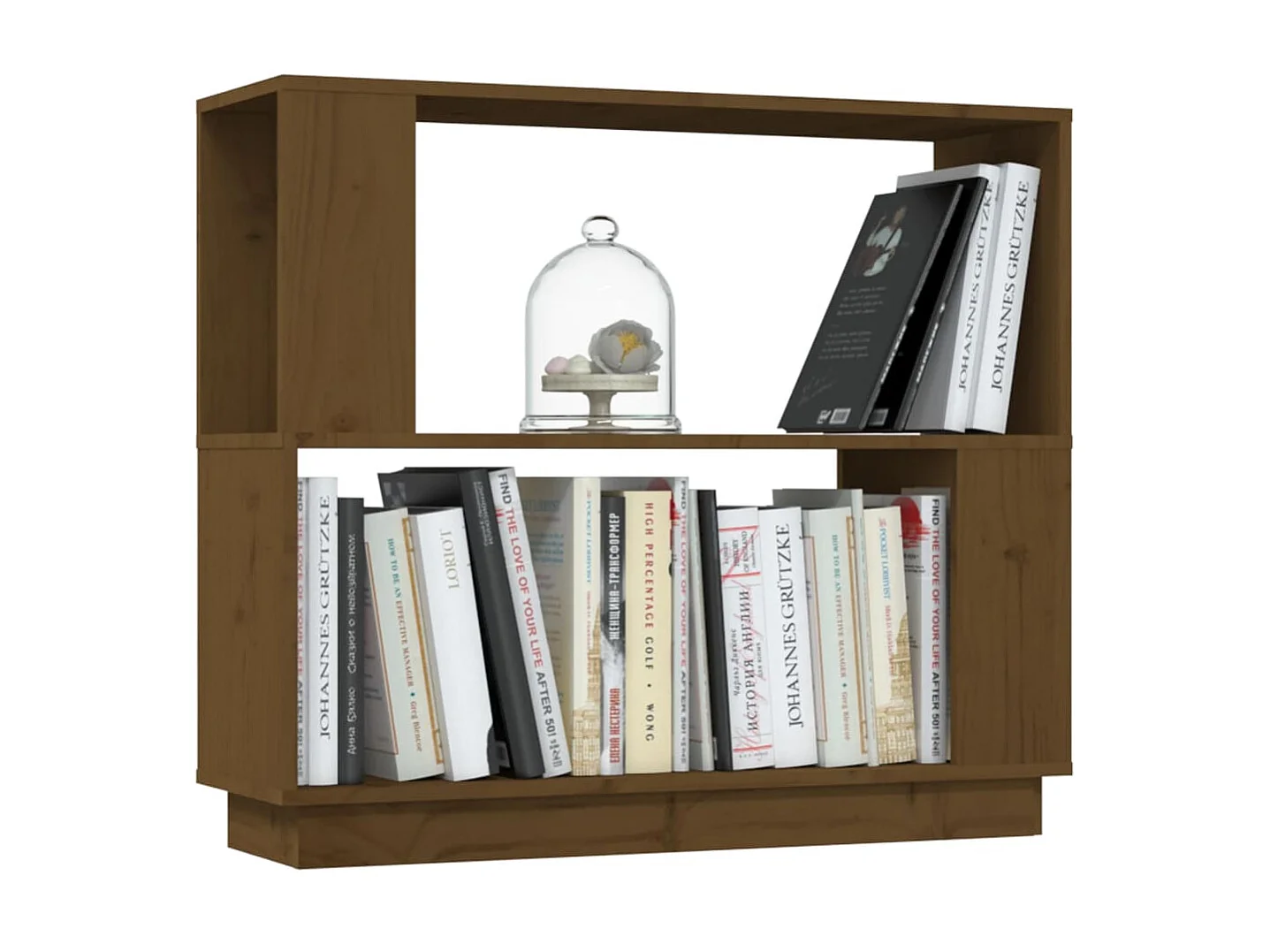 Bibliothèque Marron miel 80x25x70 cm Bois massif OFR35032 BonneVie Meuble