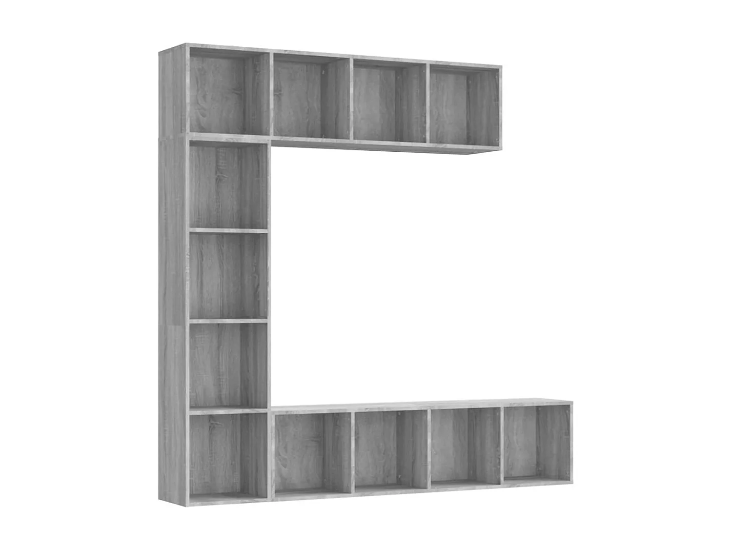 3-tlg. Bücherregal-/TV-Schrank-Set,TV-Möbel Grau Sonoma 180x30x180 cm -gkd434907