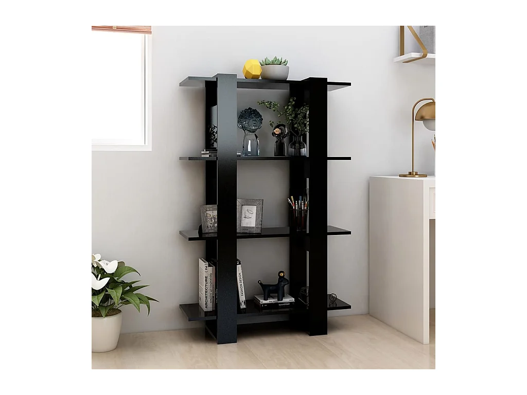 Bücherregal/Bücherschrank,Raumteiler Schwarz 80x30x123,5 cm -gkd812207