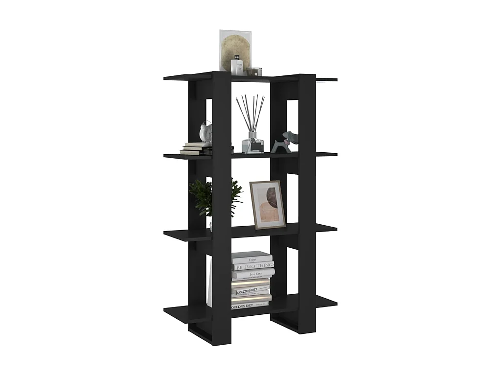 Bücherregal/Bücherschrank,Raumteiler Schwarz 80x30x123,5 cm -gkd812207