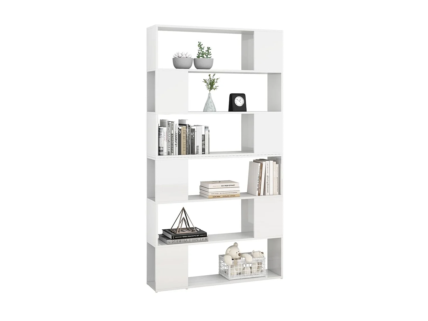 Estante/divisória 100x24x188 cm branco brilhante PT271634