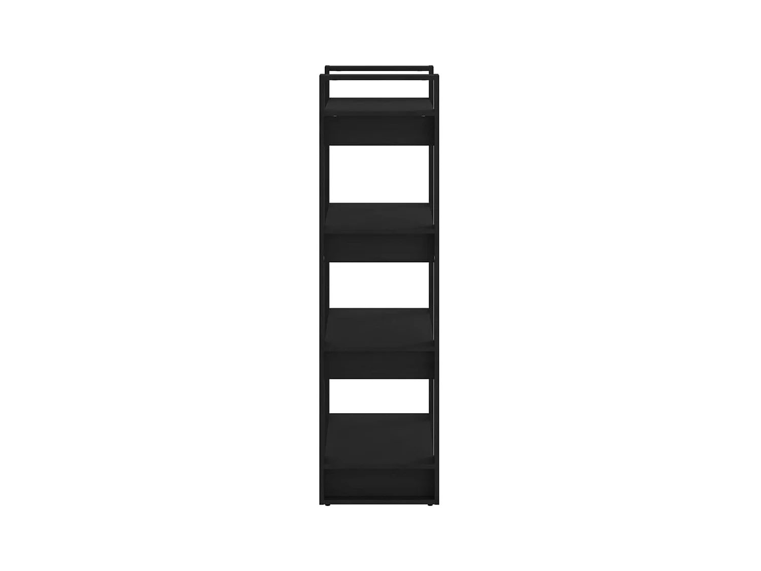 Bücherregal/Bücherschrank,Raumteiler Schwarz 60x35x125 cm Massivholz -gkd794625