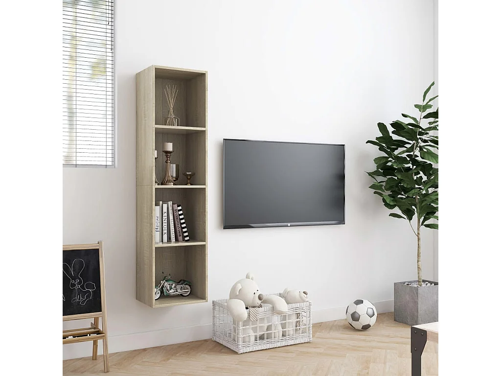 Bücherregal/TV-Schrank,TV-Möbel Sonoma-Eiche 143×30×36 cm -gkd316985