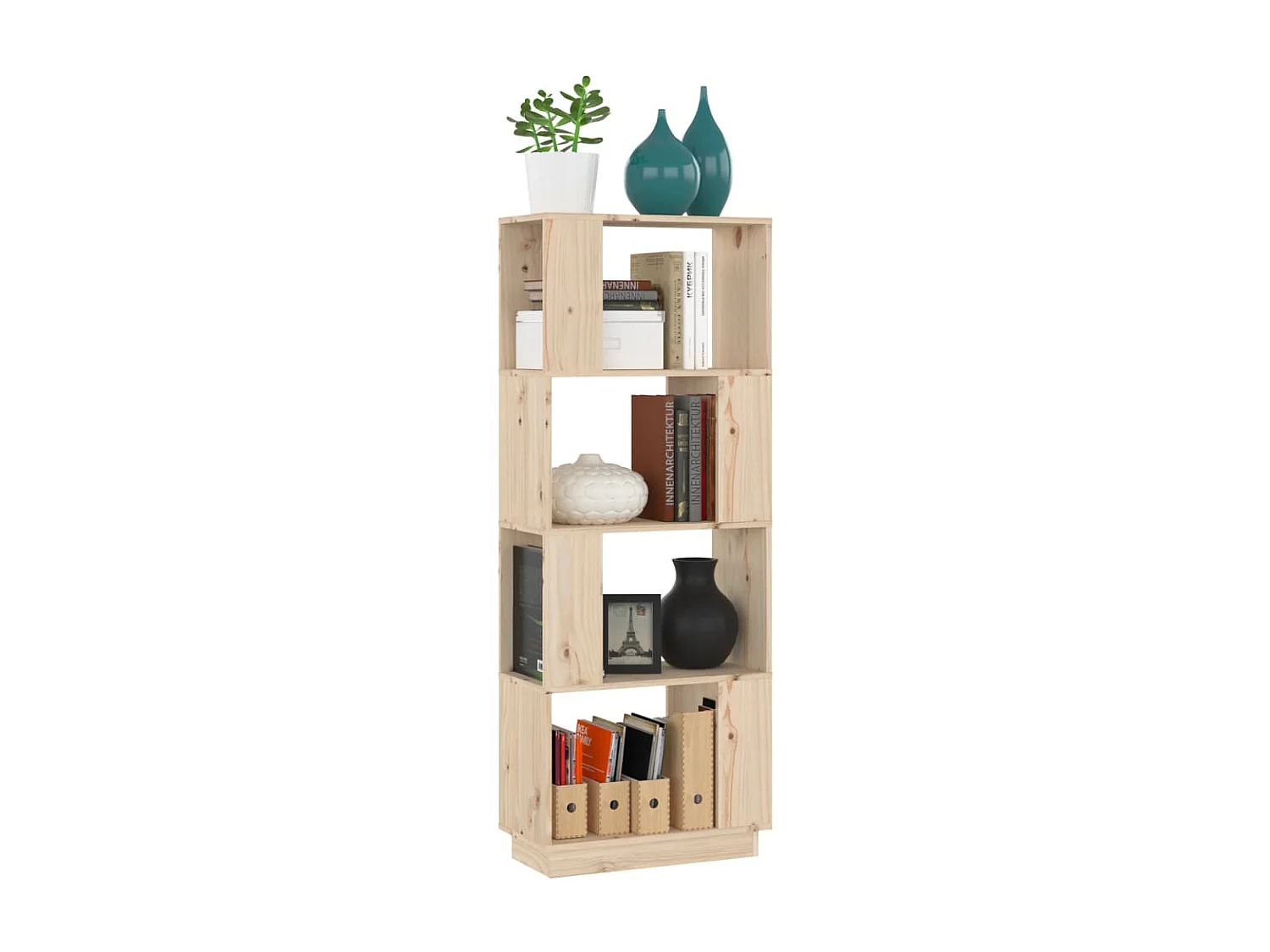 Bücherregal/Bücherschrank,Raumteiler 51x25x132 cm Massivholz Kiefer -gkd73096