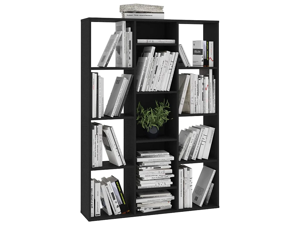 Bibliothèque-Séparateur Noir 100x24x140 cm Aggloméré OFR82481 BonneVie Meuble