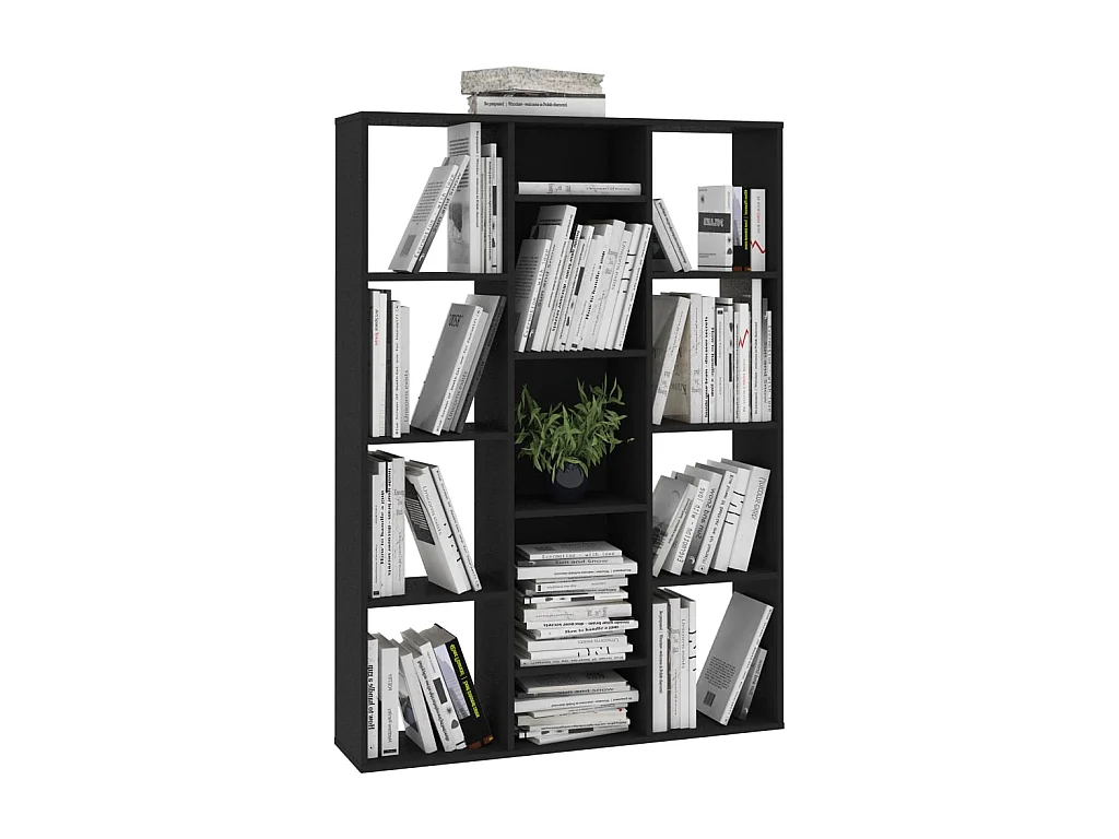 Bücherregal/Bücherschrank,Raumteiler Schwarz 100x24x140 cm Holzwerkstoff -gkd661547