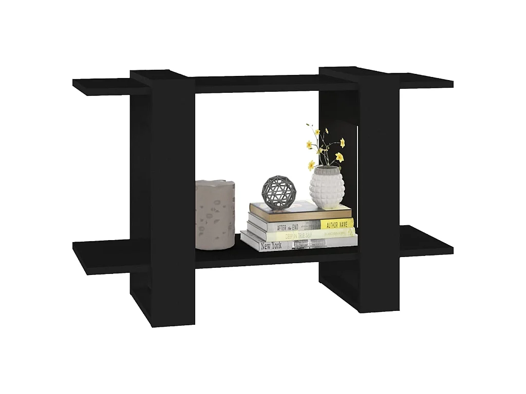 Bibliothèque-Séparateur de pièce Noir 80x30x51 cm OFR71970 BonneVie Meuble